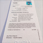 Certificado de autenticidad de la obra La reproducción prohibida del rostro bajo una red de fósforo, de Anselm Fóvea.