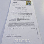 Certificado de autenticidad de la obra Thandiwe ante la hiedra de cobalto, de Zola Índigo.