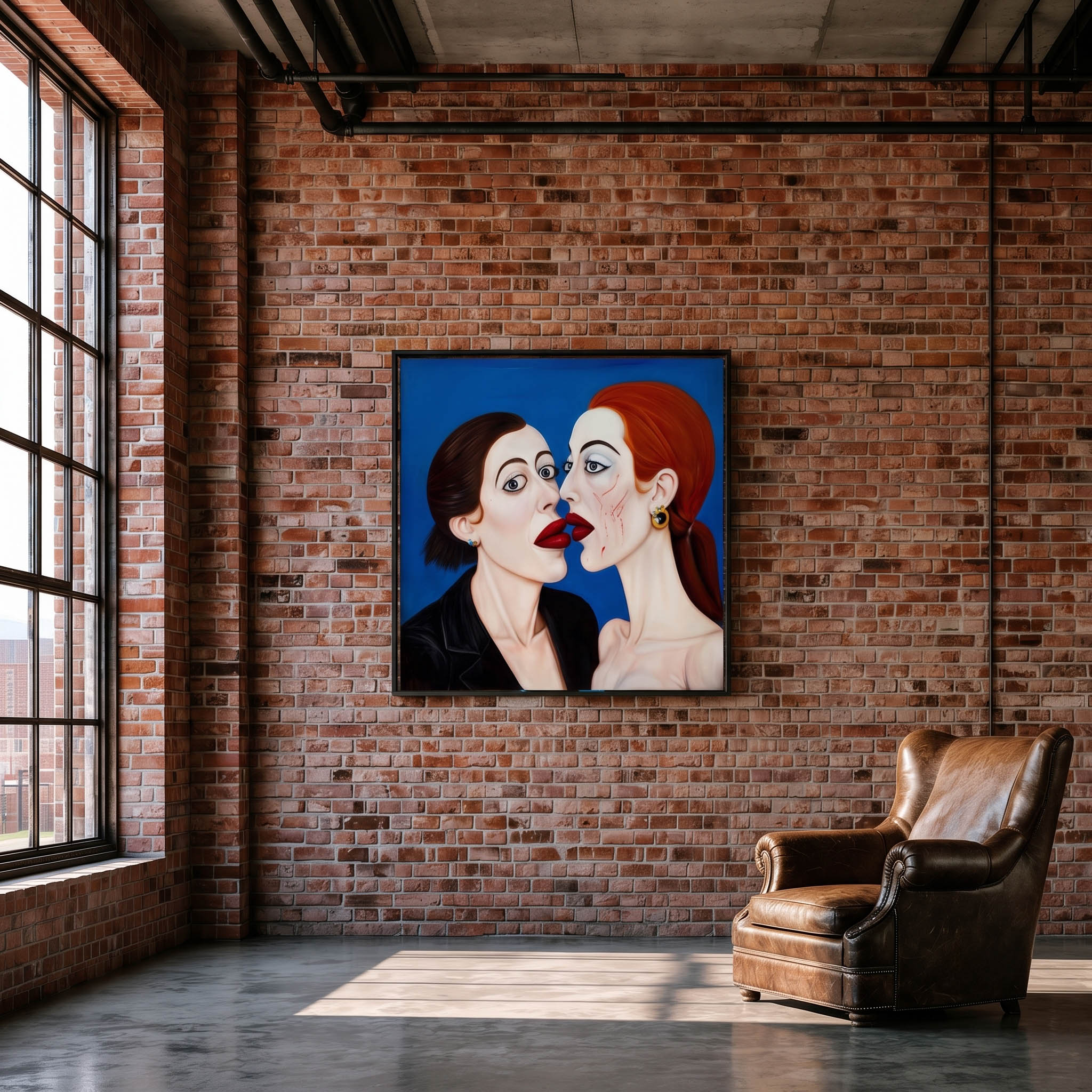Lámina Fine Art "Dos bocas rojas ensayando una herida" de D. Maiguashca - Edición Limitada 30 - QUADRA Gallery