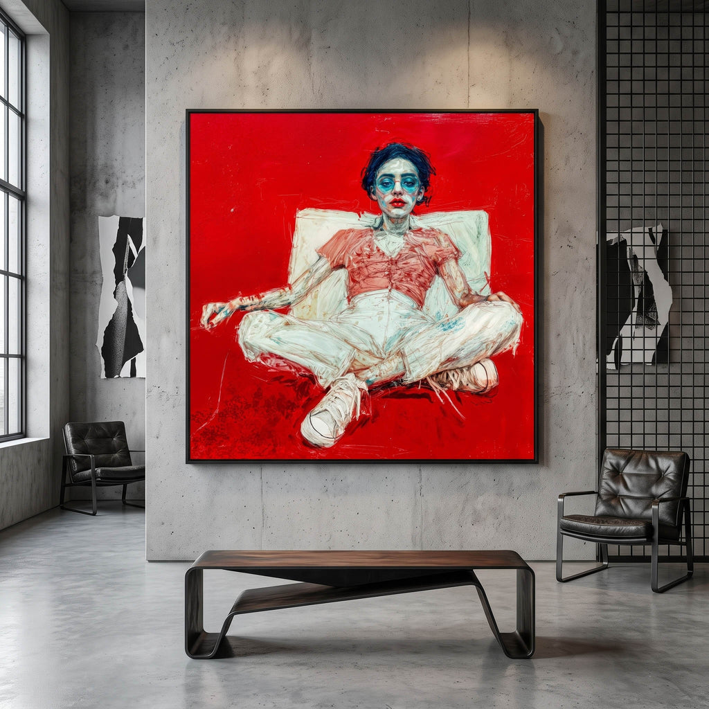 Lámina Fine Art "Saturación en rojo cadmio medio y empaste de titanio" de Ethan Shard - Edición Limitada 30 - QUADRA Gallery