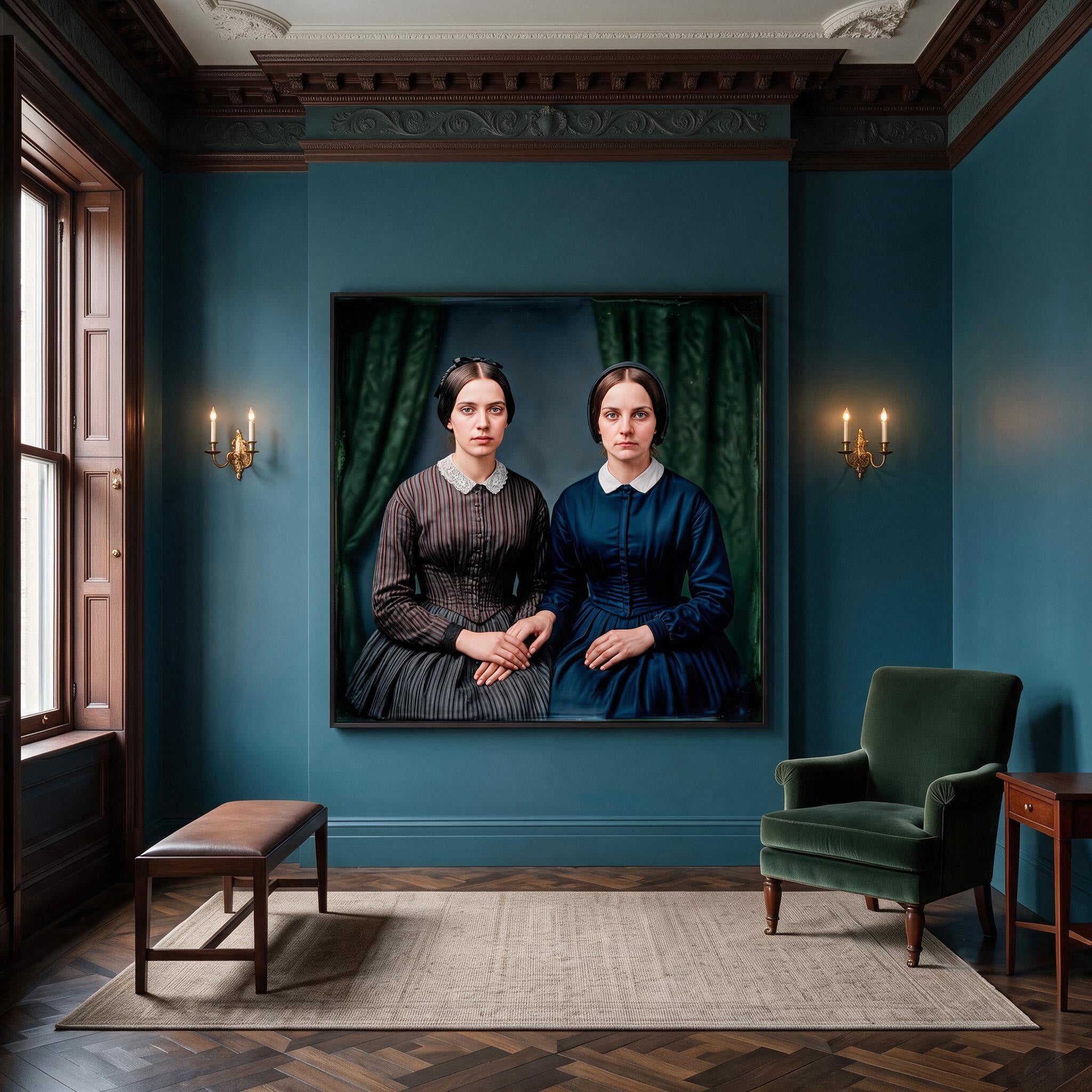 Lámina Fine Art "Emily Elizabeth Dickinson & Susan Huntington Gilbert" de Hester Finch - Edición Limitada 30 - QUADRA Gallery