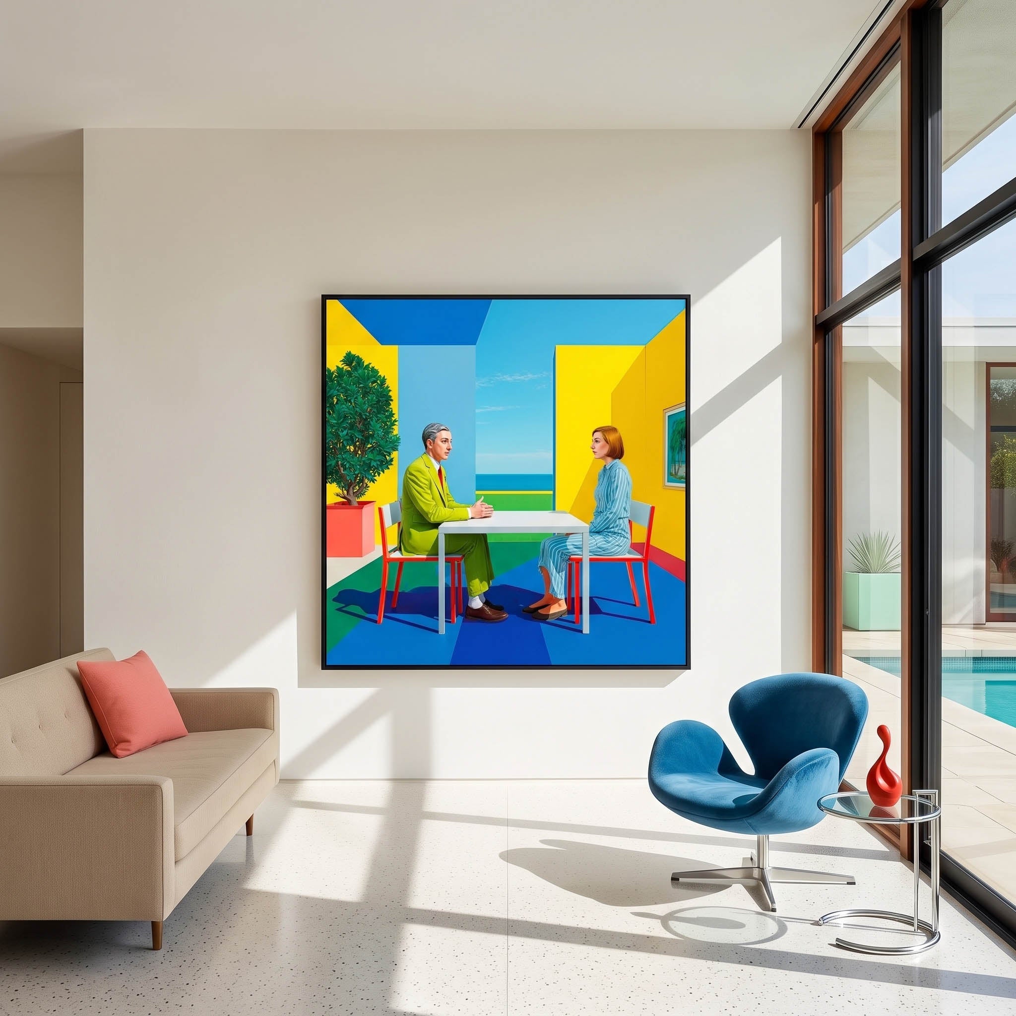 Lámina Fine Art "Almuerzo tardío frente al Pacífico antes del gran baile de gala" de Mila Palm - Edición Limitada 30 - QUADRA Gallery