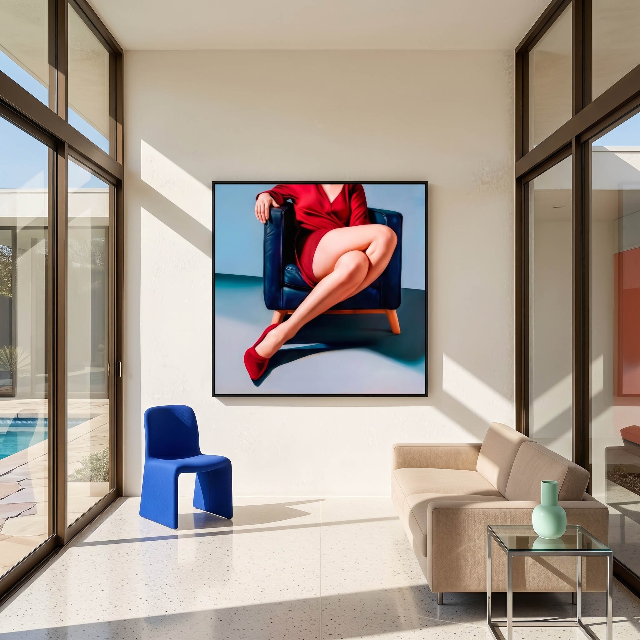 Lámina Fine Art "Pausa magnética en el lounge VIP a cinco minutos del brindis" de Mila Palm - Edición Limitada 30 - QUADRA Gallery