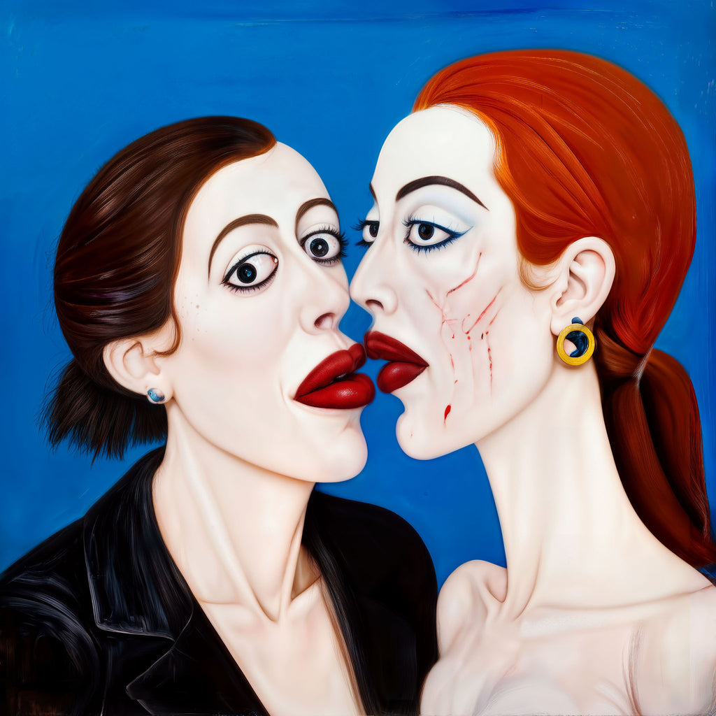 Lámina Fine Art "Dos bocas rojas ensayando una herida" de D. Maiguashca - Edición Limitada 30 - QUADRA Gallery