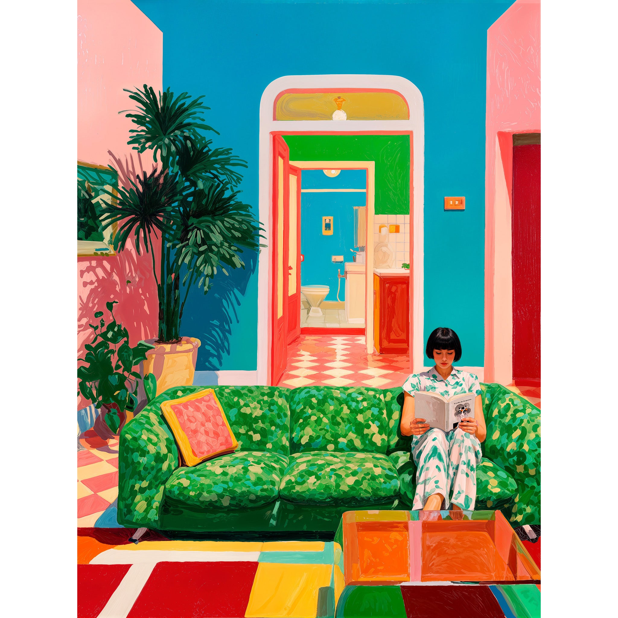 Lámina Fine Art "El jardín de los quietos, o cómo perder el tiempo con estilo en Malibú" de Mila Palm - Edición Limitada 30 - QUADRA Gallery