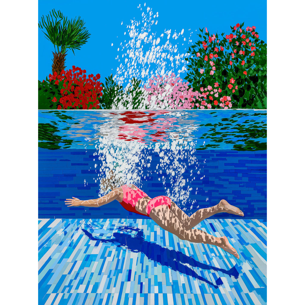 Lámina Fine Art Giclée 'Construcción difractada con distorsión óptica bajo el azul de zinc' de Rosa Silber. Edición limitada numerada de 30 ejemplares sobre papel Hahnemühle Photo Rag® 308g en QUADRA Gallery.