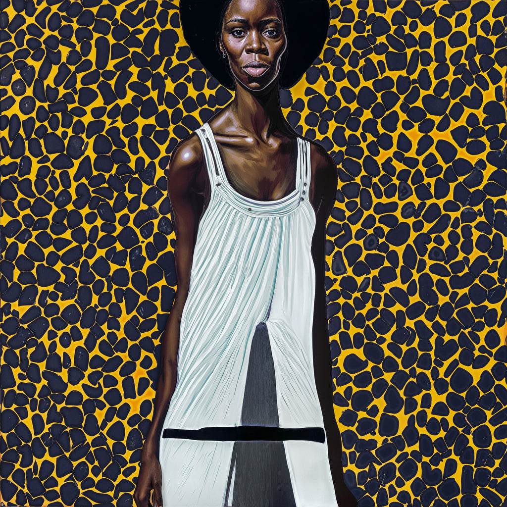 Lámina Fine Art "Thandiwe se camufla tras una hendidura blanca" de Zola Indigo - Edición Limitada 30 - QUADRA Gallery