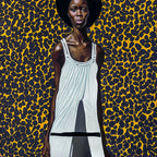 Lámina Fine Art "Thandiwe se camufla tras una hendidura blanca" de Zola Indigo - Edición Limitada 30 - QUADRA Gallery