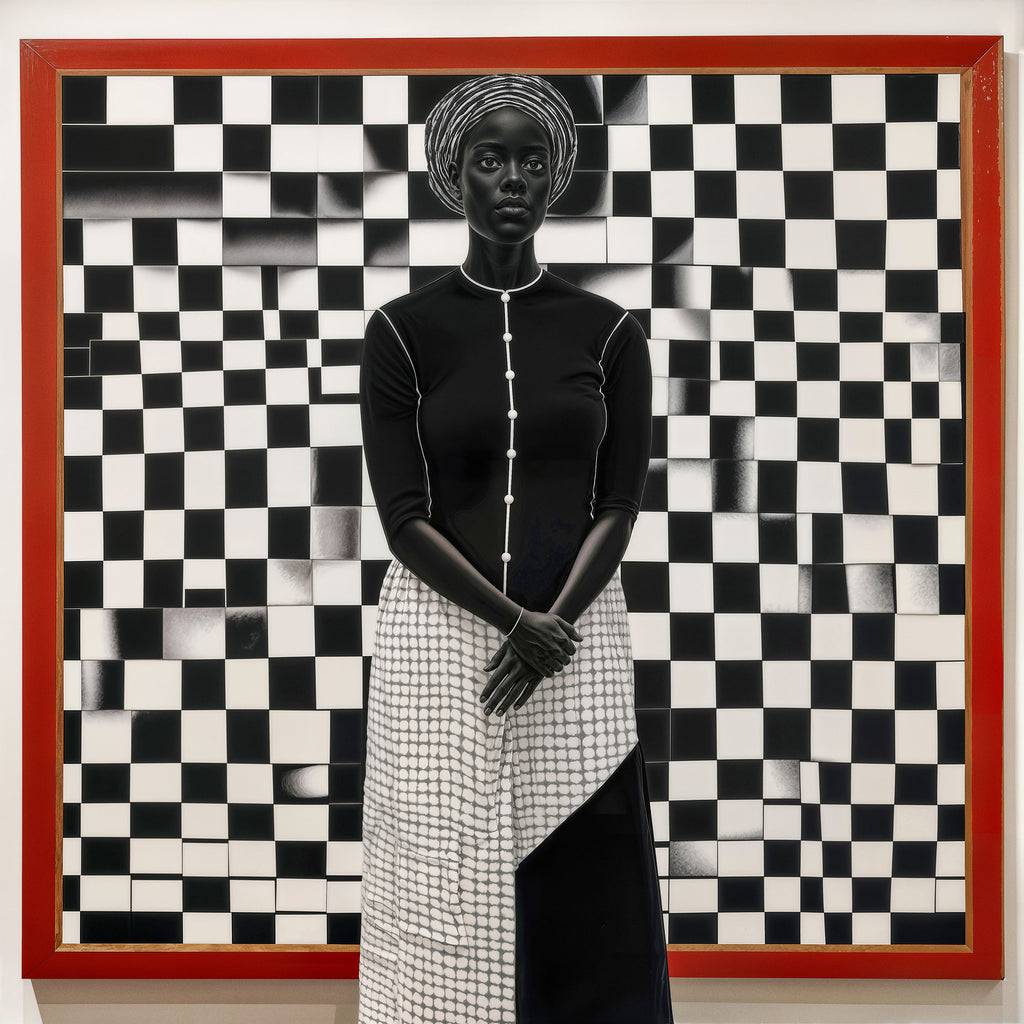Lámina Fine Art "Aminata confinada en un régimen de cal seca y bloques binarios" de Zola Indigo - Edición Limitada 30 - QUADRA Gallery