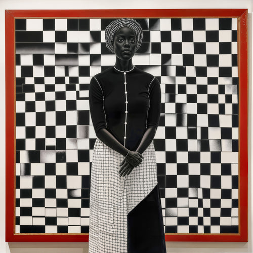 Lámina Fine Art "Aminata confinada en un régimen de cal seca y bloques binarios" de Zola Indigo - Edición Limitada 30 - QUADRA Gallery