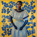 Lámina Fine Art "Thandiwe ante la hiedra de cobalto" de Zola Indigo - Edición Limitada 30 - QUADRA Gallery