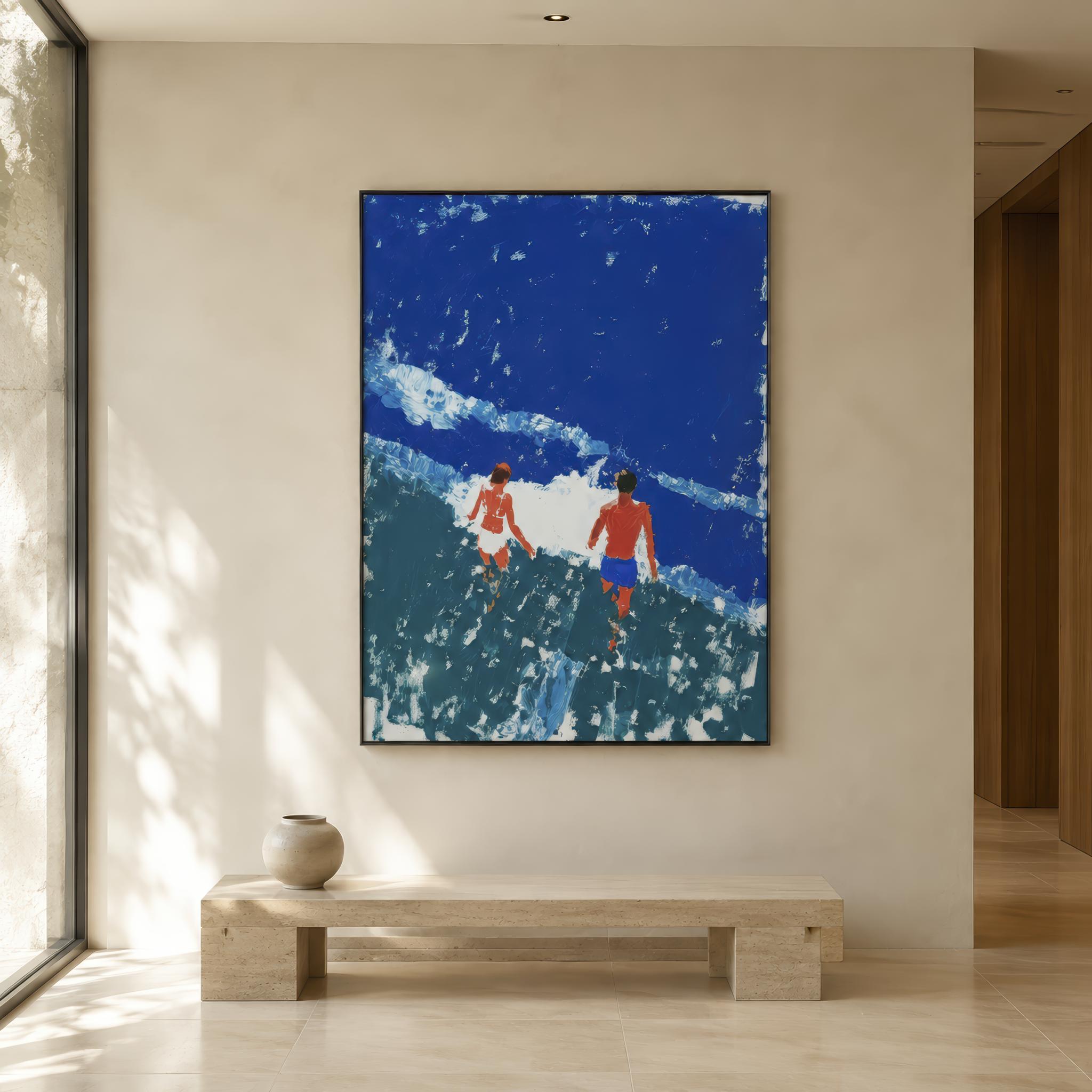 Lámina Fine Art "Cadencia de dos cuerpos convergentes en la masa sincopada del plano horizontal" de Rosa Silber - Edición Limitada - QUADRA Gallery