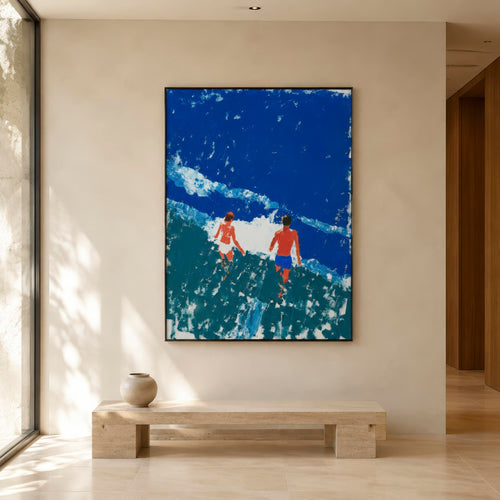 Lámina Fine Art "Cadencia de dos cuerpos convergentes en la masa sincopada del plano horizontal" de Rosa Silber - Edición Limitada - QUADRA Gallery