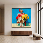 Lámina Fine Art "Amara ante un bloque de excesos amarillos y calzado isométrico" de Zola Indigo - Edición Limitada 30 - QUADRA Gallery