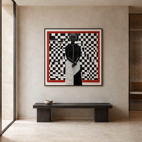 Lámina Fine Art "Aminata confinada en un régimen de cal seca y bloques binarios" de Zola Indigo - Edición Limitada 30 - QUADRA Gallery