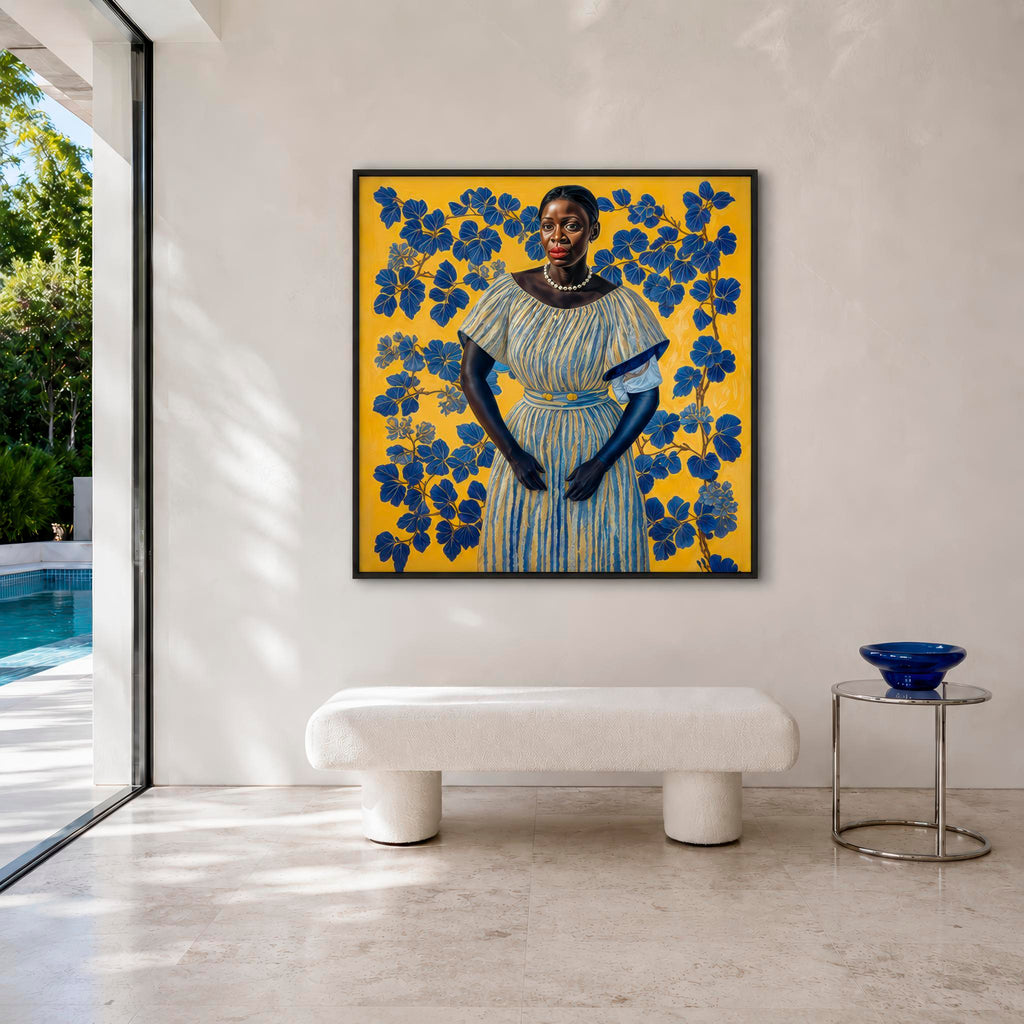 Lámina Fine Art "Thandiwe ante la hiedra de cobalto" de Zola Indigo - Edición Limitada 30 - QUADRA Gallery