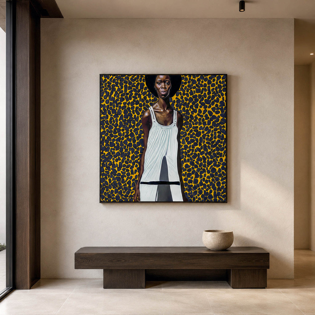 Lámina Fine Art "Thandiwe se camufla tras una hendidura blanca" de Zola Indigo - Edición Limitada 30 - QUADRA Gallery