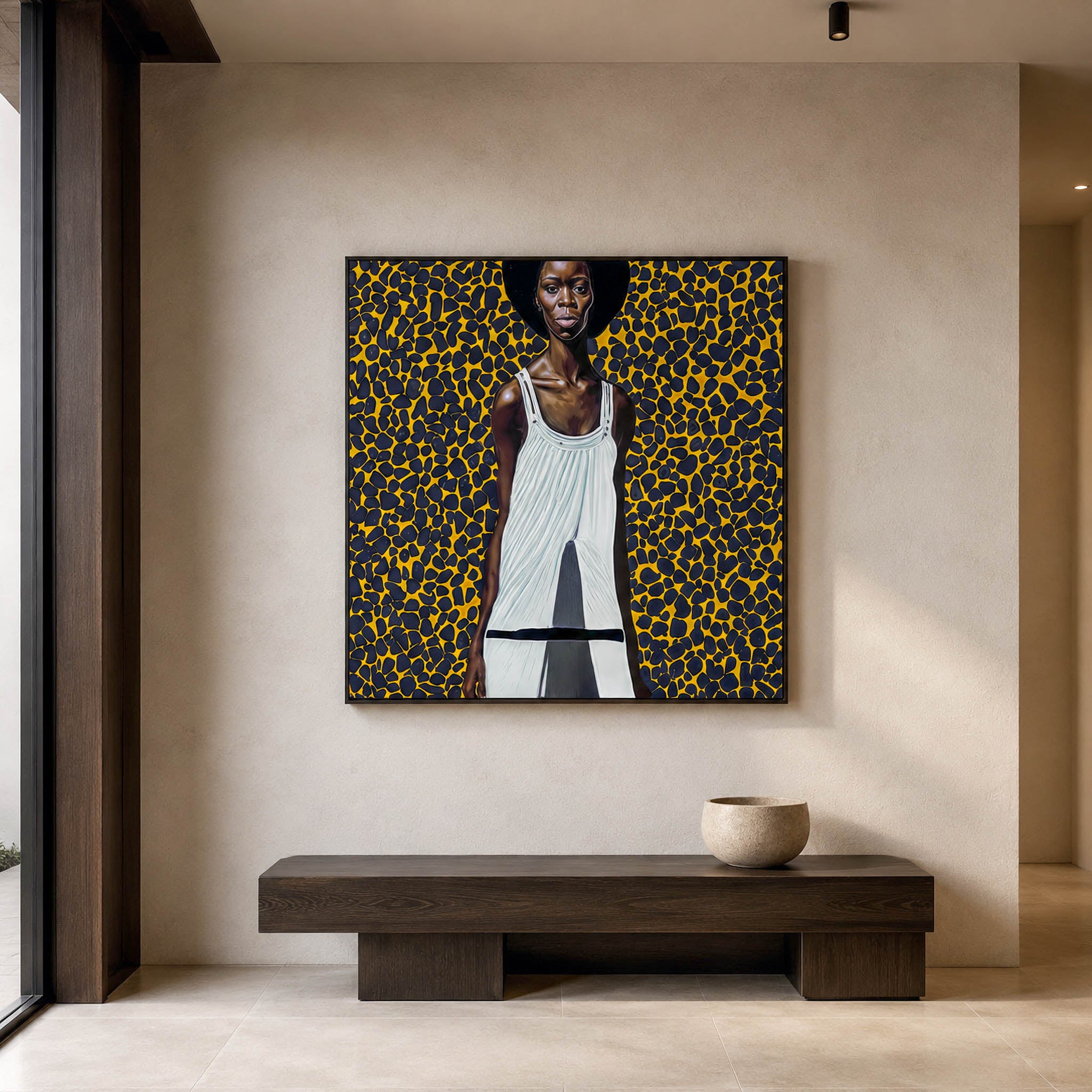 Lámina Fine Art "Thandiwe se camufla tras una hendidura blanca" de Zola Indigo - Edición Limitada 30 - QUADRA Gallery